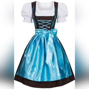 Brown and teal German Oktoberfest / Dirndl dress costume